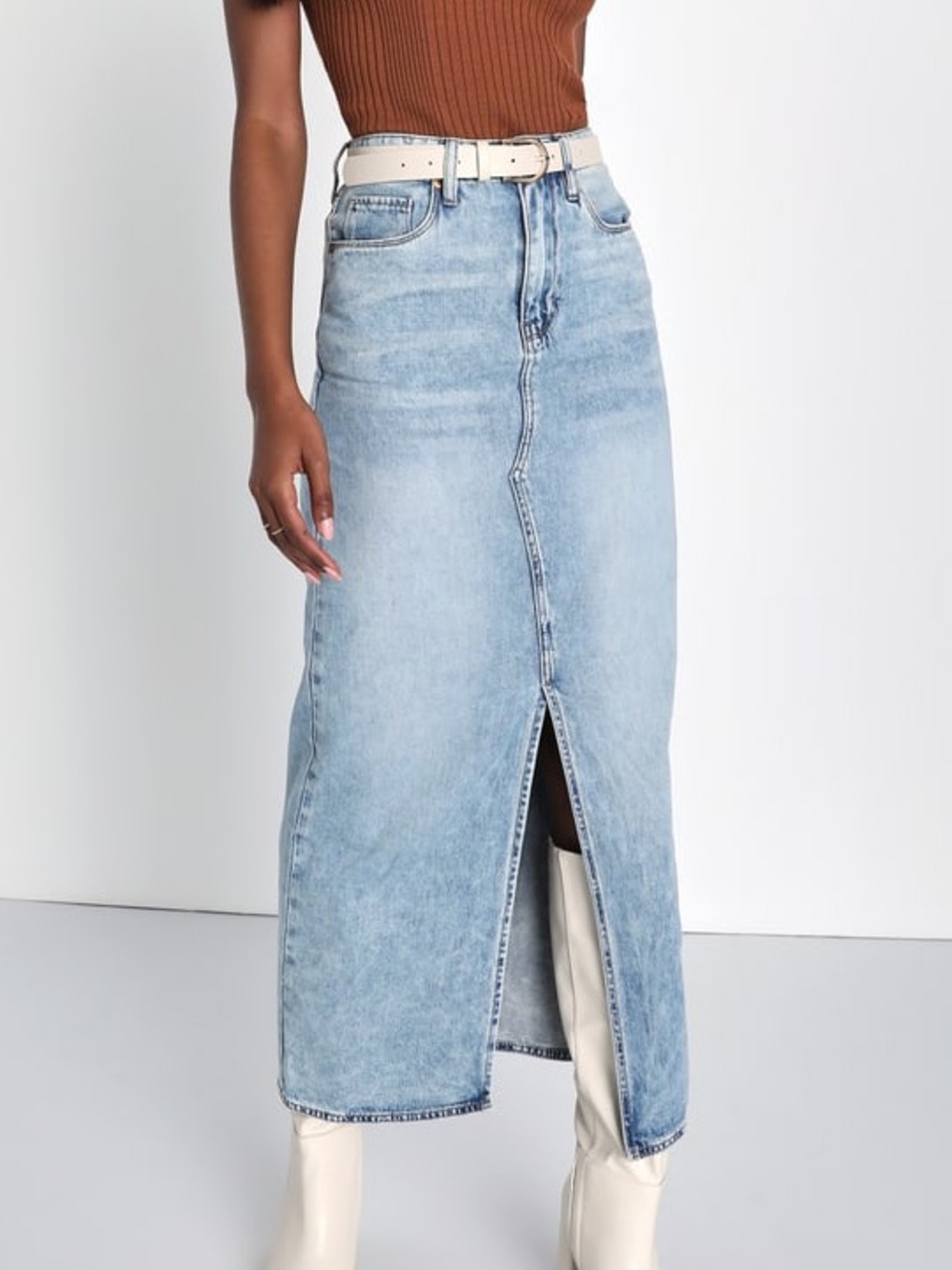 Blank NYC Denim Maxi Skirt Sz 26
